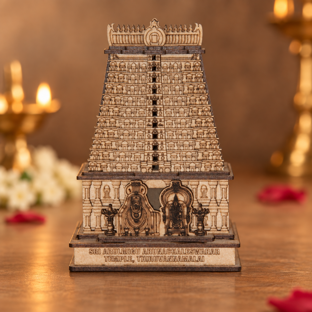 Sri Arunachaleswarar Temple Gopuram Wooden/Decorative Miniature – Tiruvannamalai